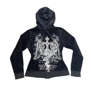 Zenana Outfitters Black Embellished Teddy Jacket